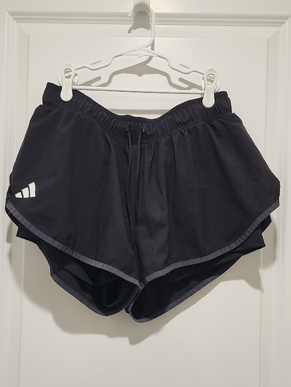 Adidas Women's Black Athletic Running Shorts with Reflective Logo And Spandex